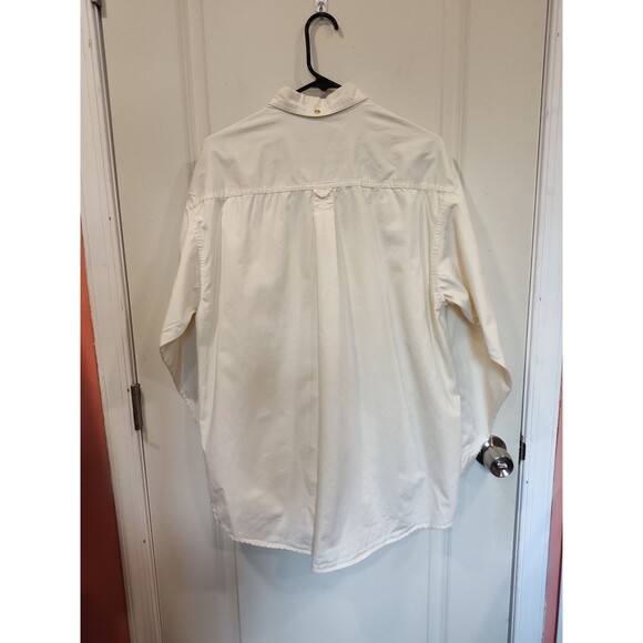 Men's Outdoor Outfitters Long Sleeve Button Up Shirt Cream Large Cotton - Picture 3 of 5